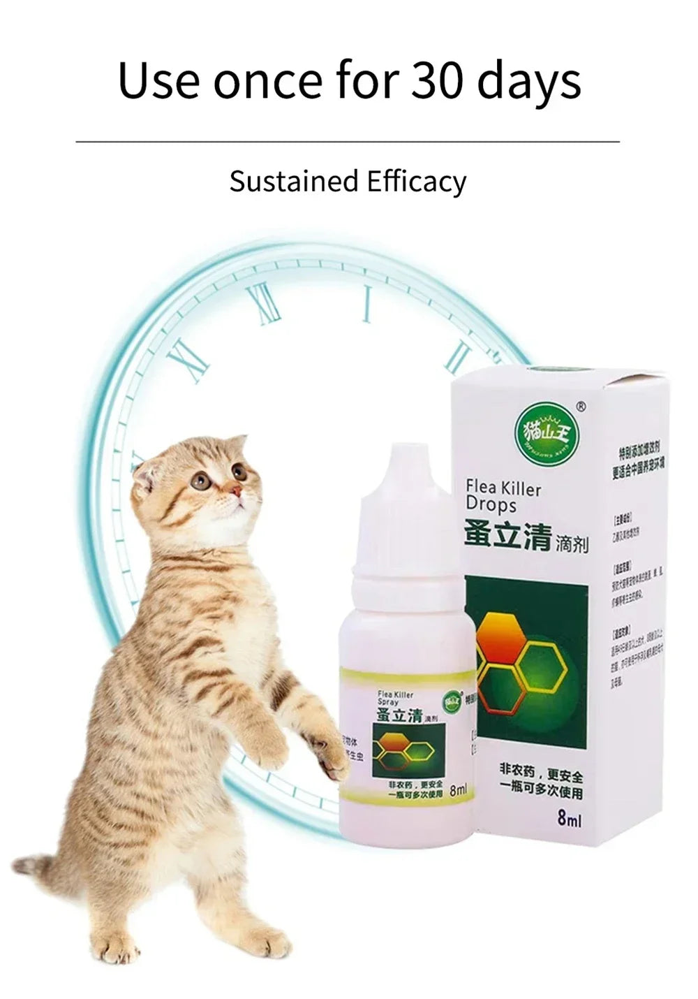 Pet Dog Flea Killer Vitro Drops Long-Lasting Control Repel Anti Fleas Cat Ticks Lice Insect Remover For Cats Dogs Repeller 120ML