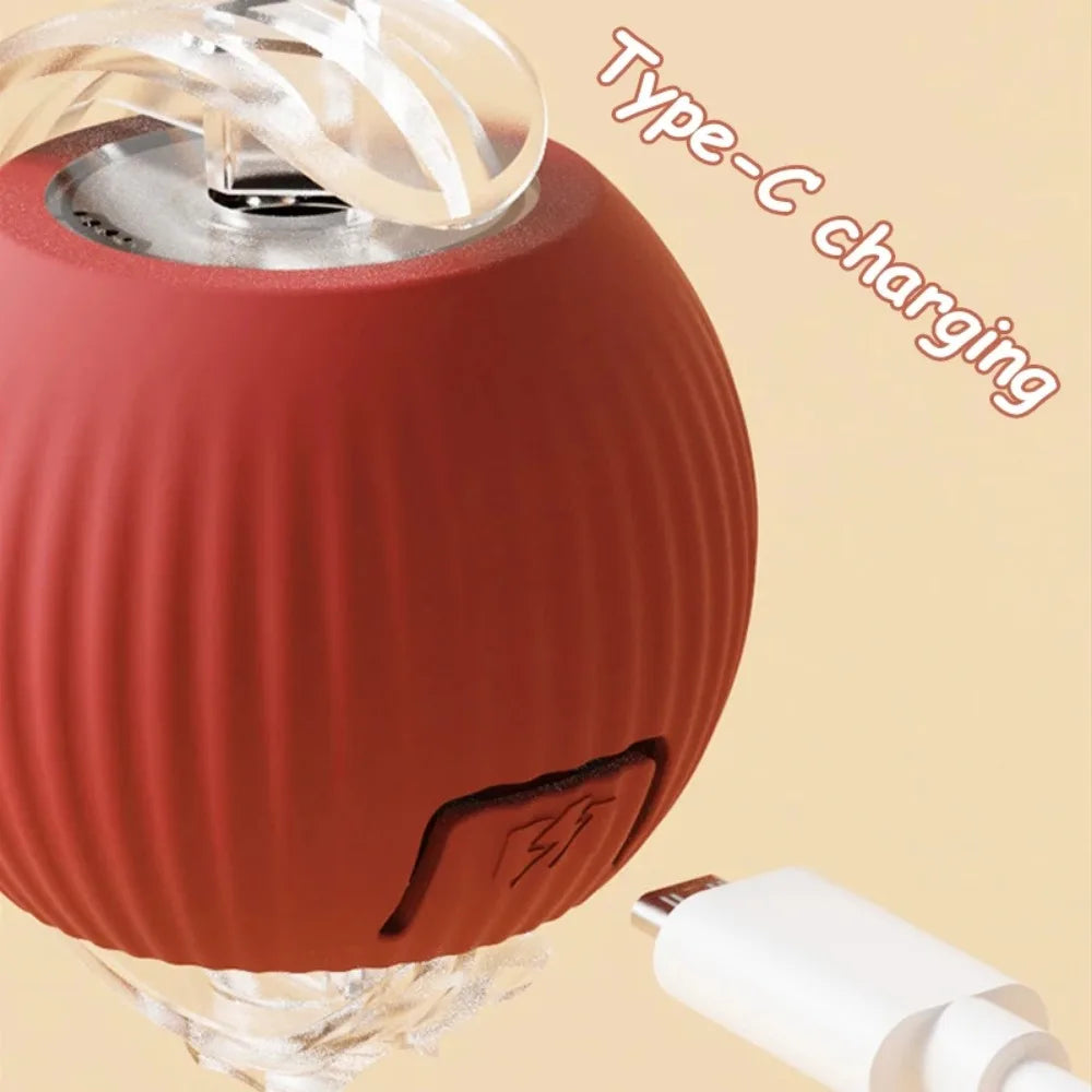 Automatic Rolling Ball Cat Toy Rechargeable Interactive Smart Pet Electric Mouse Imitation Tail for Dog And Cat Training