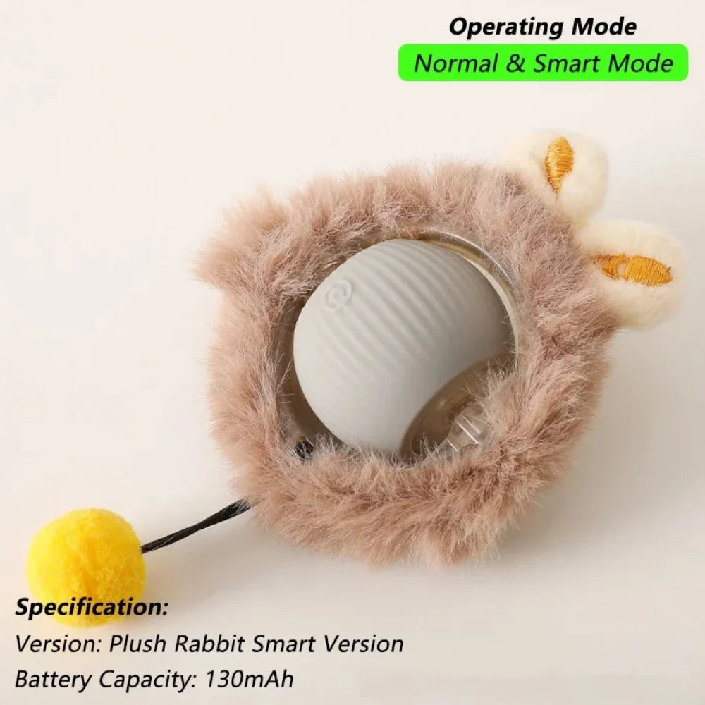 Automatic Rolling Ball Cat Toy Rechargeable Interactive Smart Pet Electric Mouse Imitation Tail for Dog And Cat Training