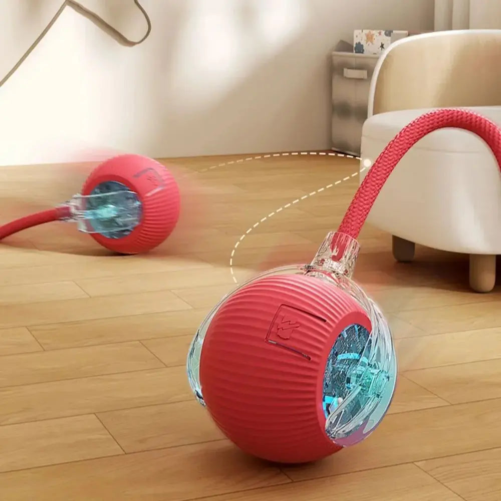 Automatic Rolling Ball Cat Toy Rechargeable Interactive Smart Pet Electric Mouse Imitation Tail for Dog And Cat Training