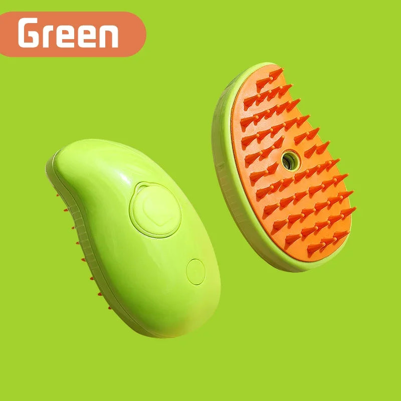 Pet spray massage brush three in one key steam spray folding rotary floating shampoo brush comb