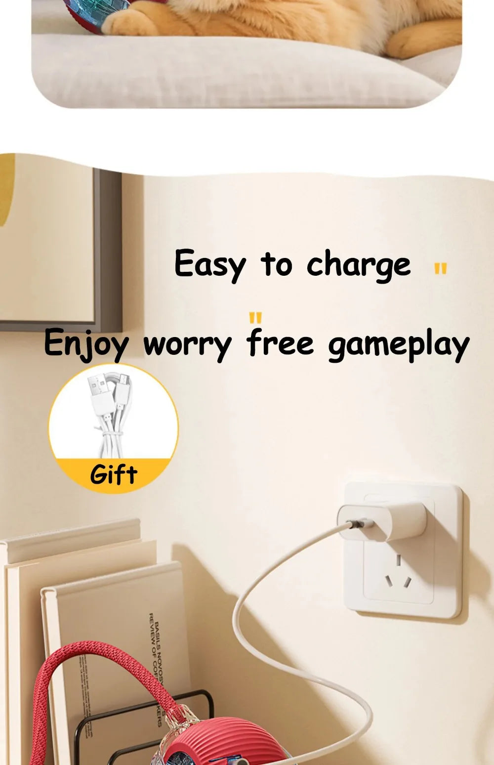 Automatic Rolling Ball Cat Toy Rechargeable Interactive Smart Pet Electric Mouse Imitation Tail for Dog And Cat Training