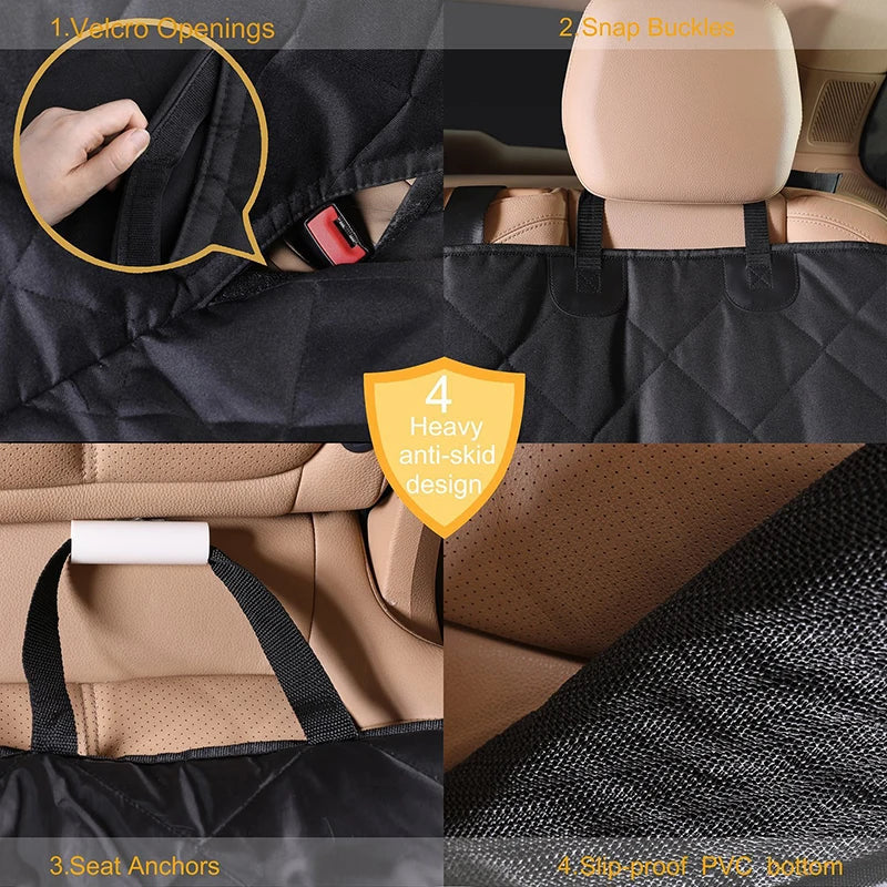 143×153CM Double Zipper Car Pet Seat Pad Waterproof Dirt Resistant Suitable Multiple Models Solid Color Cars Rear Seats Cushion