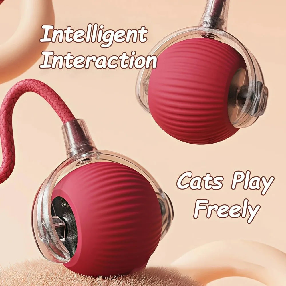Automatic Rolling Ball Cat Toy Rechargeable Interactive Smart Pet Electric Mouse Imitation Tail for Dog And Cat Training