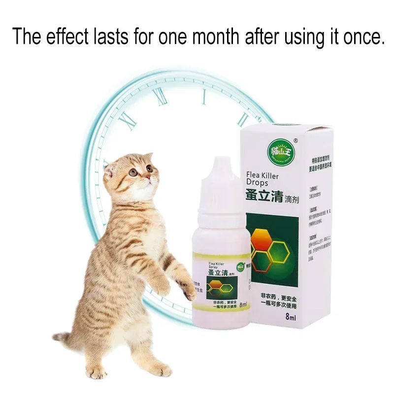 Pet Dog Flea Killer Vitro Drops Long-Lasting Control Repel Anti Fleas Cat Ticks Lice Insect Remover For Cats Dogs Repeller 120ML