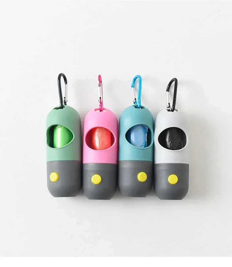 Led Light Dog Poop Bags Dispenser Degradable Waste Bag Outdoor Portable Pet Trash Bags Dog Cat Cleaning Supplies Accessories