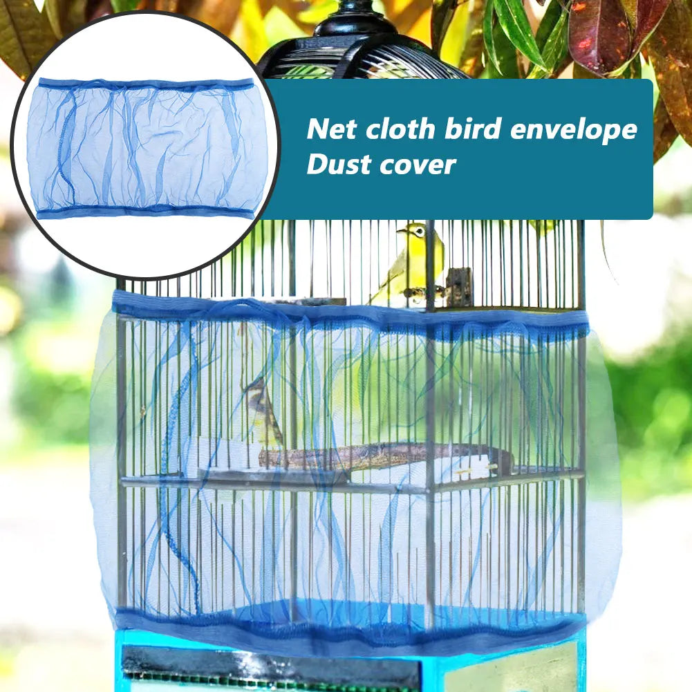 250-66cm Mesh Bird Cage Cover Nylon Dustproof Birdcage Parrot Cage Net Pet Accessories Airy Mesh Parrot Bird Cage Net s/m/l