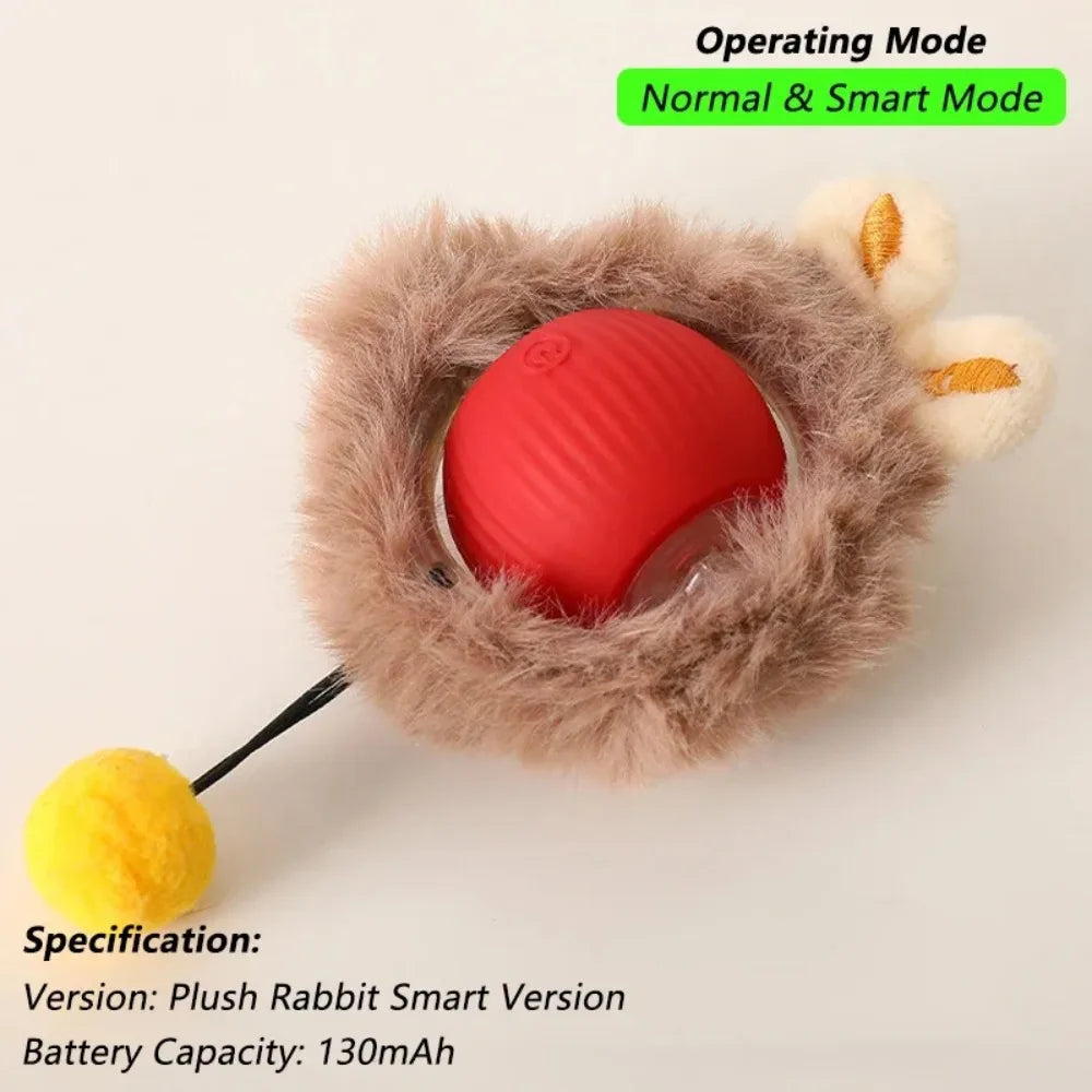 Automatic Rolling Ball Cat Toy Rechargeable Interactive Smart Pet Electric Mouse Imitation Tail for Dog And Cat Training