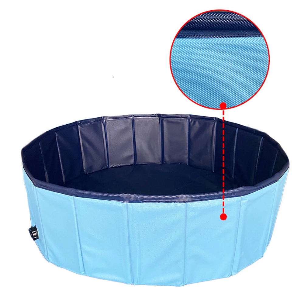 Dog Swimming Pool & Pool Cover Portable Plastic Pool Grooming Tub Bathing Scratch Resistance Pet Pools Bathtub for Large Dogs