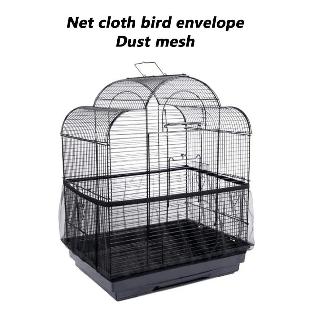 250-66cm Mesh Bird Cage Cover Nylon Dustproof Birdcage Parrot Cage Net Pet Accessories Airy Mesh Parrot Bird Cage Net s/m/l