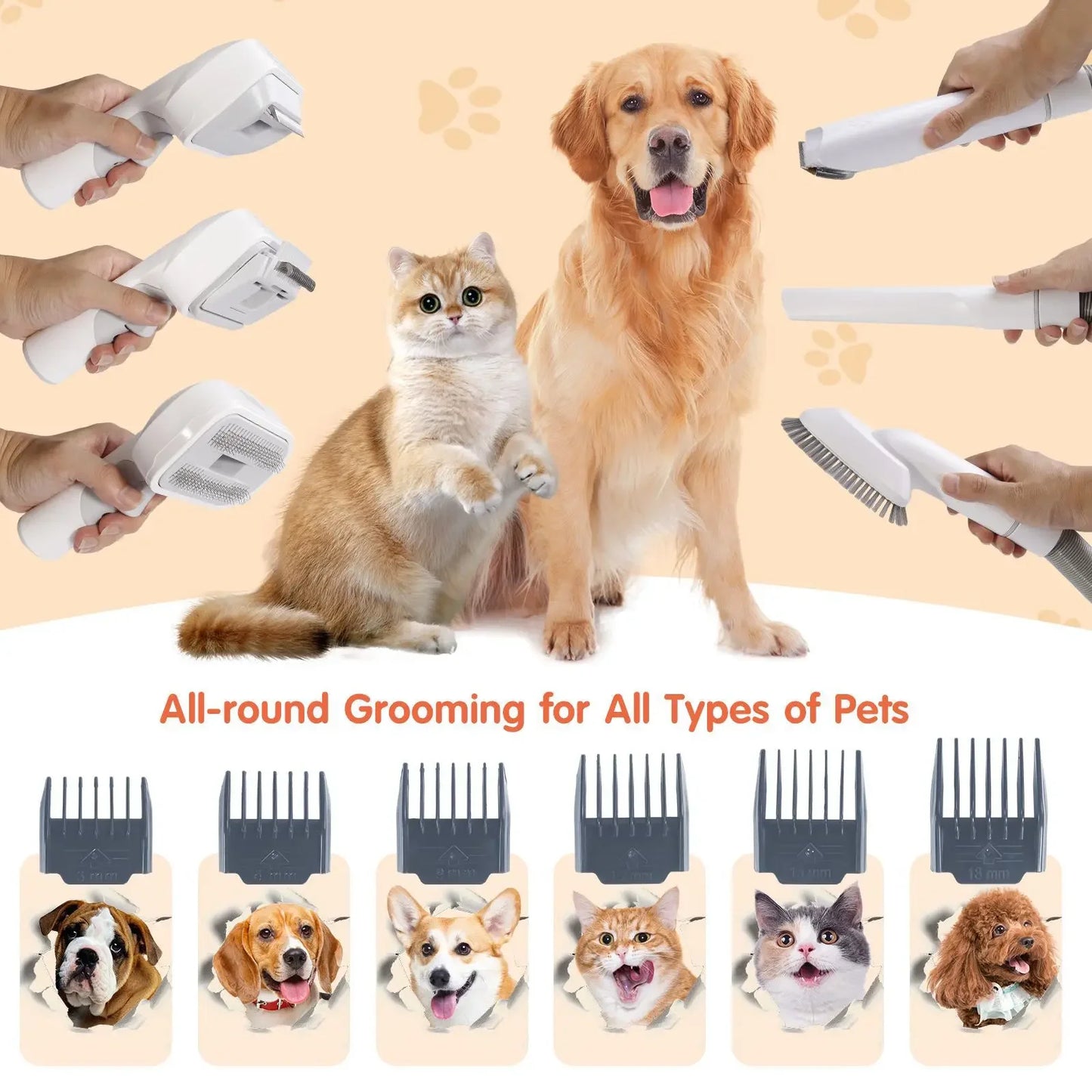 Pet multi-functional hair trimmer dog vacuum set all-in-one machine pet beauty device vacuum cleaner hair clipper