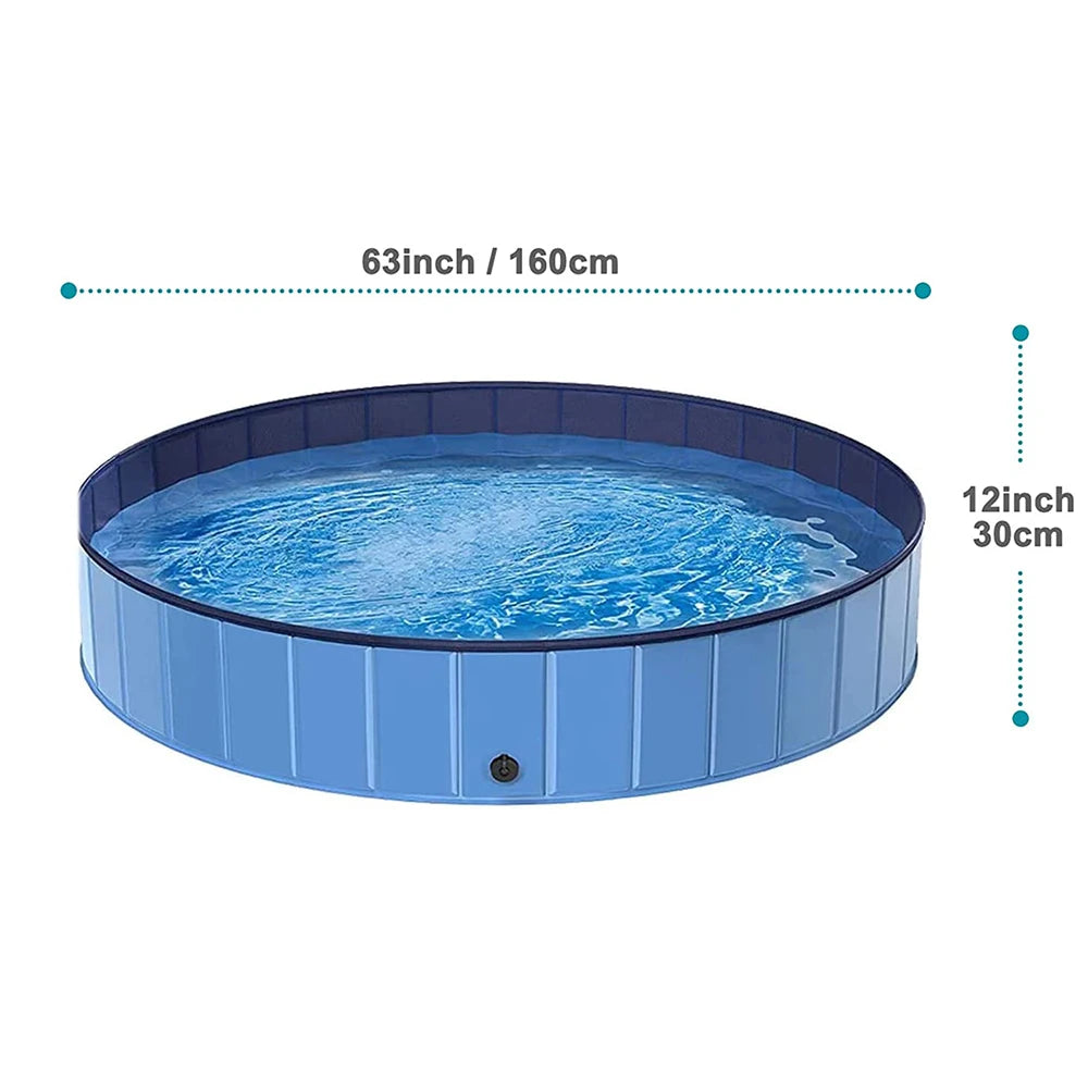 Dog Swimming Pool & Pool Cover Portable Plastic Pool Grooming Tub Bathing Scratch Resistance Pet Pools Bathtub for Large Dogs