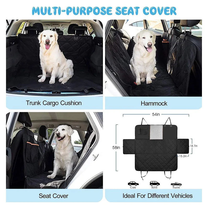 143×153CM Double Zipper Car Pet Seat Pad Waterproof Dirt Resistant Suitable Multiple Models Solid Color Cars Rear Seats Cushion