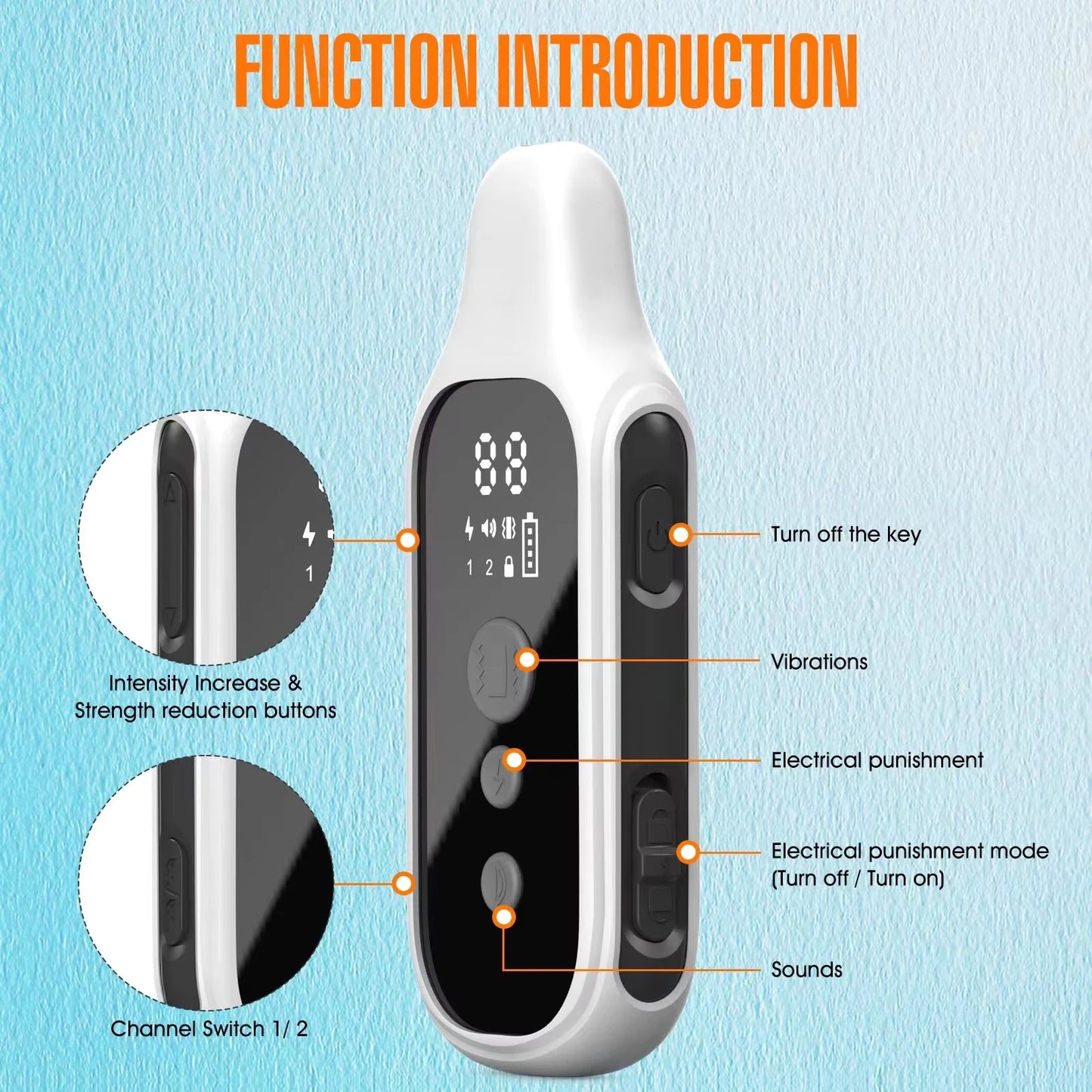 800m Digital Dog Training Collar Waterproof Rechargeable Remote Control Pet with LCD Display for All Size Shock Vibration Sound