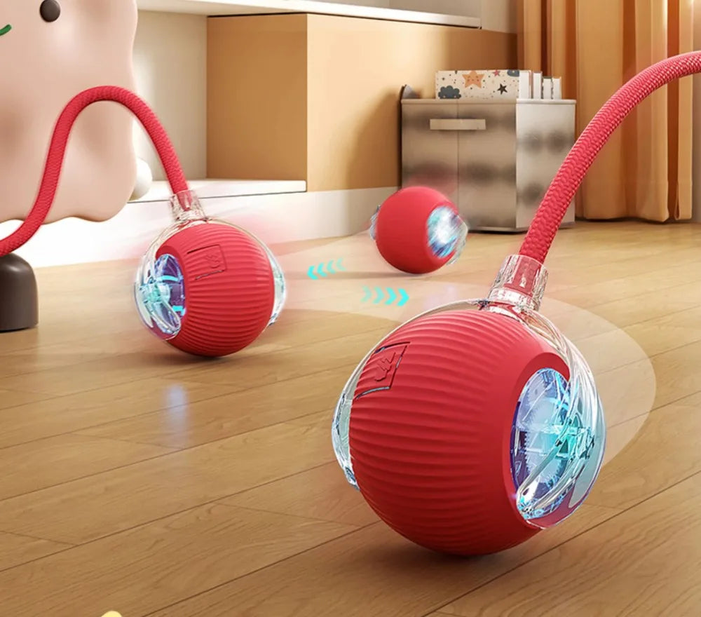 Automatic Rolling Ball Cat Toy Rechargeable Interactive Smart Pet Electric Mouse Imitation Tail for Dog And Cat Training