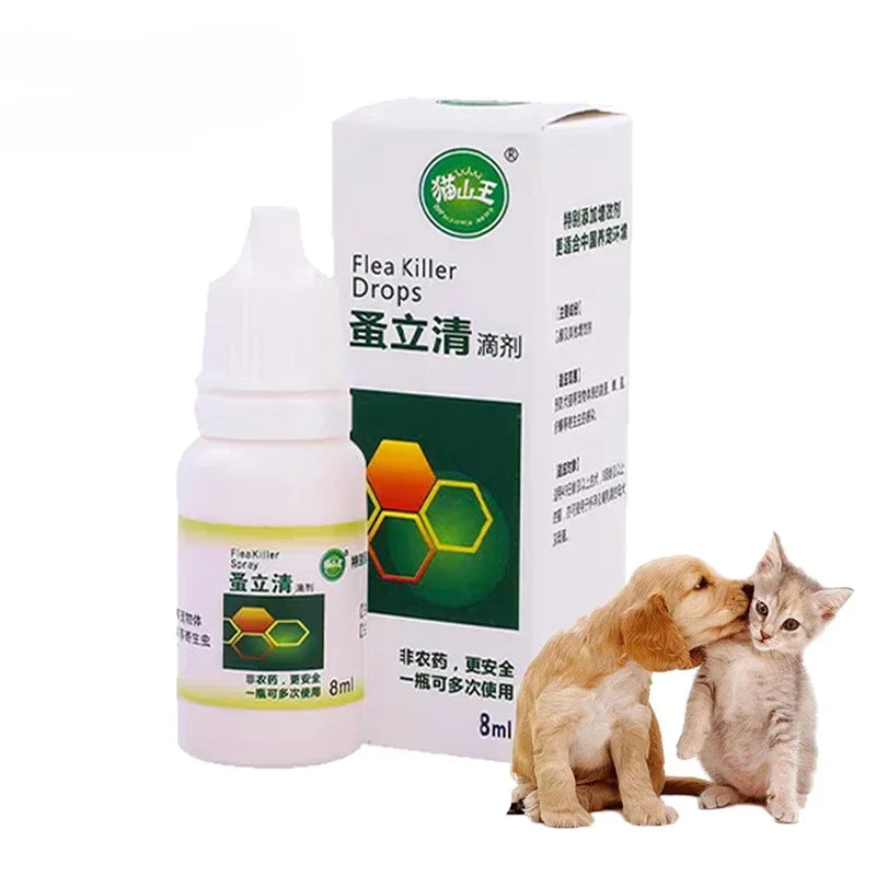 Pet Dog Flea Killer Vitro Drops Long-Lasting Control Repel Anti Fleas Cat Ticks Lice Insect Remover For Cats Dogs Repeller 120ML
