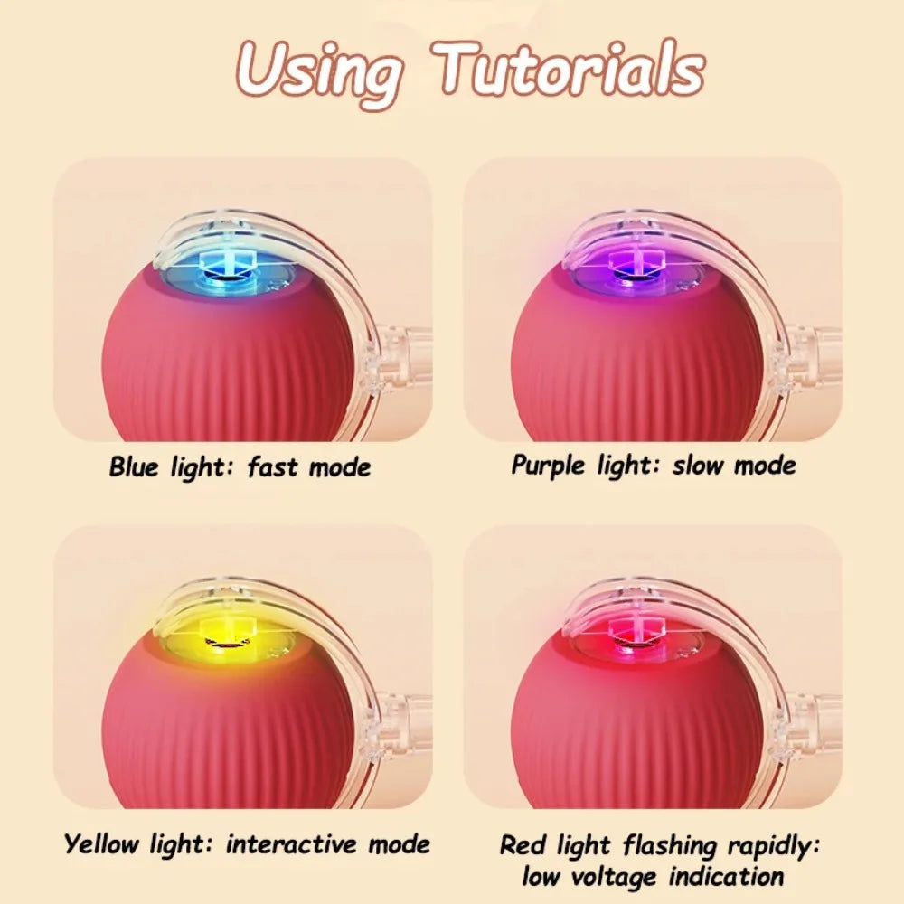 Automatic Rolling Ball Cat Toy Rechargeable Interactive Smart Pet Electric Mouse Imitation Tail for Dog And Cat Training