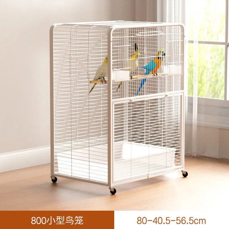 Bird cage Household large tiger parrot luxury villa Large black phoenix special breeding cage Myna embroidered eye bird cage