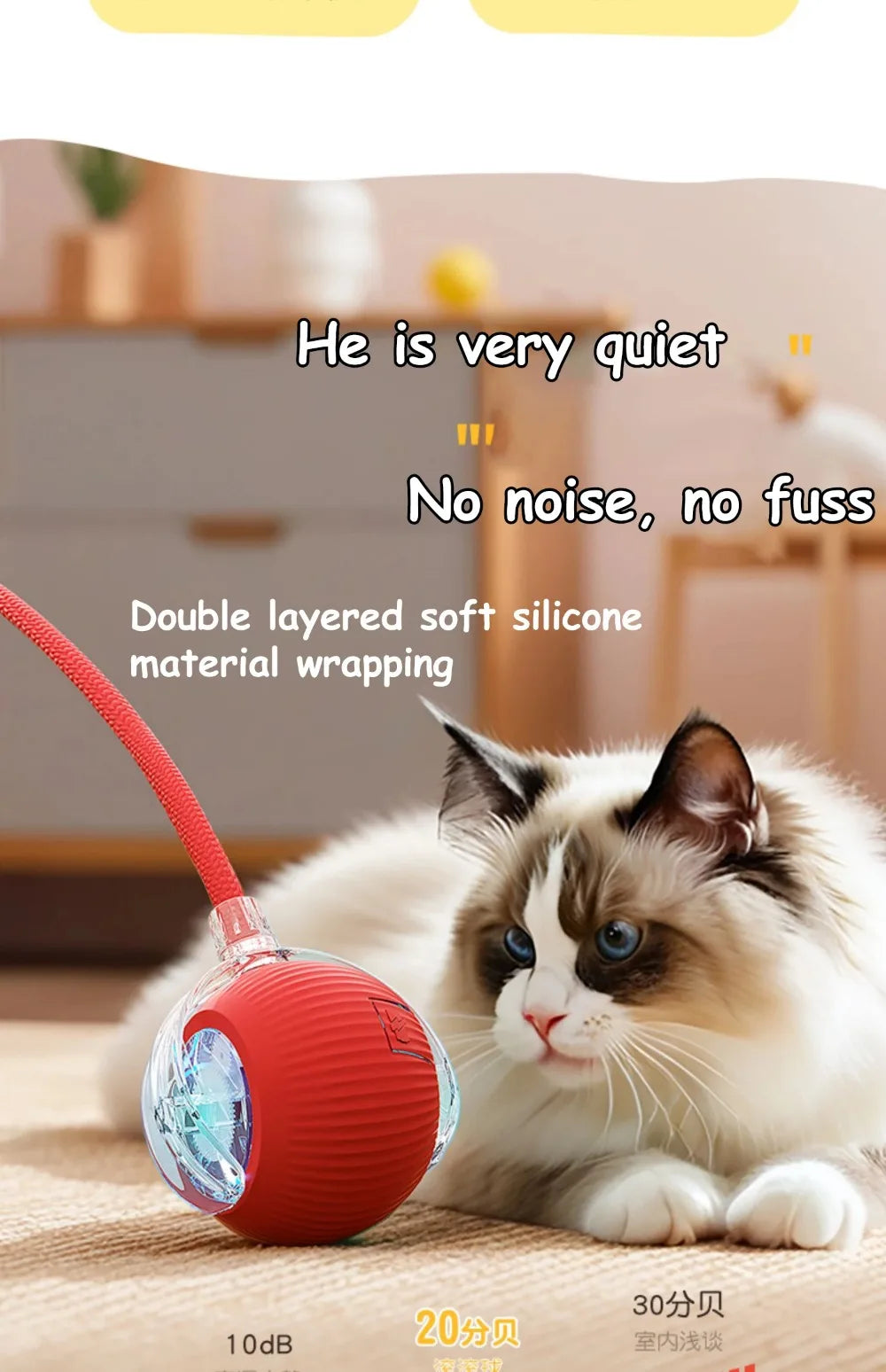 Automatic Rolling Ball Cat Toy Rechargeable Interactive Smart Pet Electric Mouse Imitation Tail for Dog And Cat Training