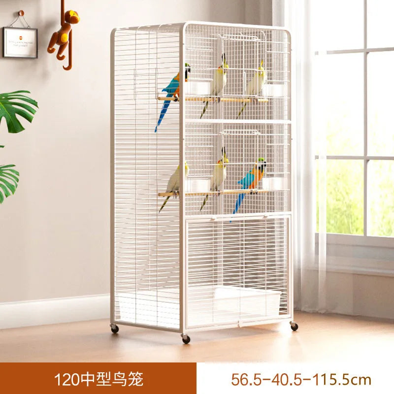 Bird cage Household large tiger parrot luxury villa Large black phoenix special breeding cage Myna embroidered eye bird cage