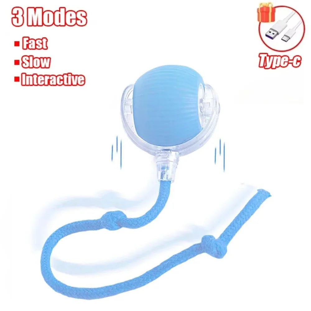 Automatic Rolling Ball Cat Toy Rechargeable Interactive Smart Pet Electric Mouse Imitation Tail for Dog And Cat Training