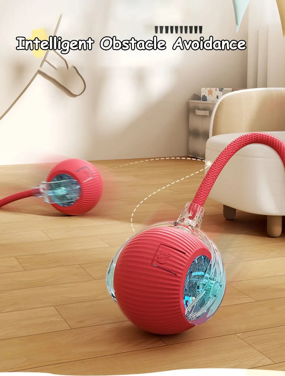 Automatic Rolling Ball Cat Toy Rechargeable Interactive Smart Pet Electric Mouse Imitation Tail for Dog And Cat Training