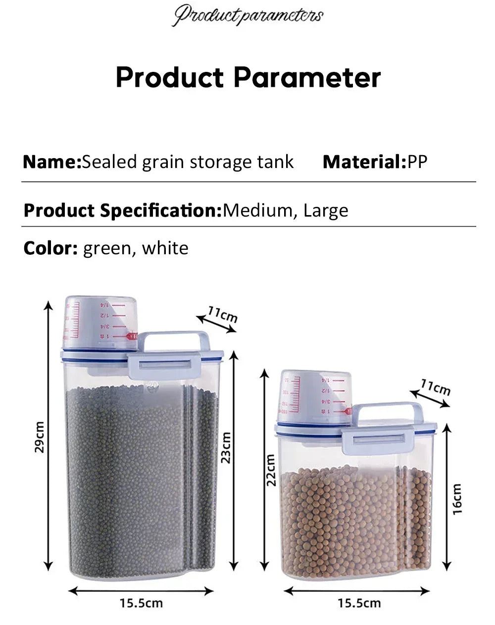 Dog Food Storage Bucket Pet Food Grain Storage Tank Kitchen Storage Rice Box Cat Food Grain Sealed Jar Dog Cat Accessories