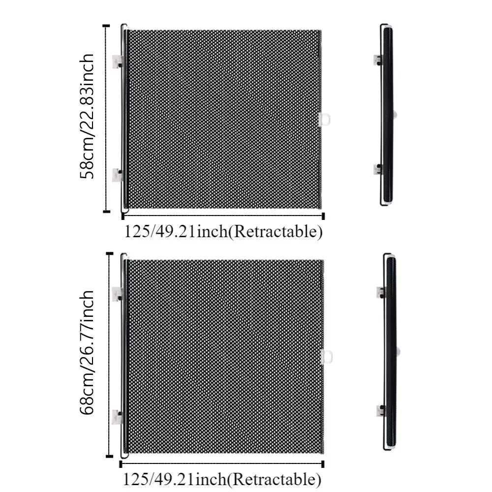Retractable Pet Safety Gate Wide, Indoor Mesh Fence for Dogs & kitten, Mounting Accessories Included for Doors & Hallways