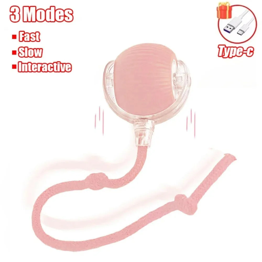 Automatic Rolling Ball Cat Toy Rechargeable Interactive Smart Pet Electric Mouse Imitation Tail for Dog And Cat Training