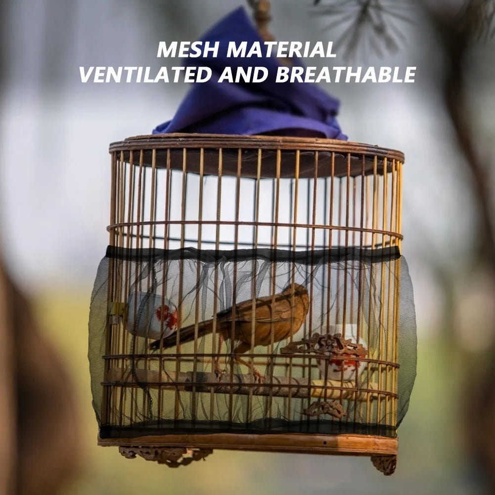 250-66cm Mesh Bird Cage Cover Nylon Dustproof Birdcage Parrot Cage Net Pet Accessories Airy Mesh Parrot Bird Cage Net s/m/l