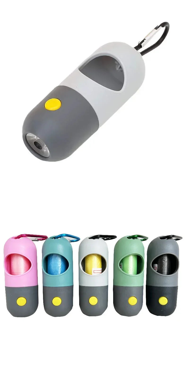 Led Light Dog Poop Bags Dispenser Degradable Waste Bag Outdoor Portable Pet Trash Bags Dog Cat Cleaning Supplies Accessories
