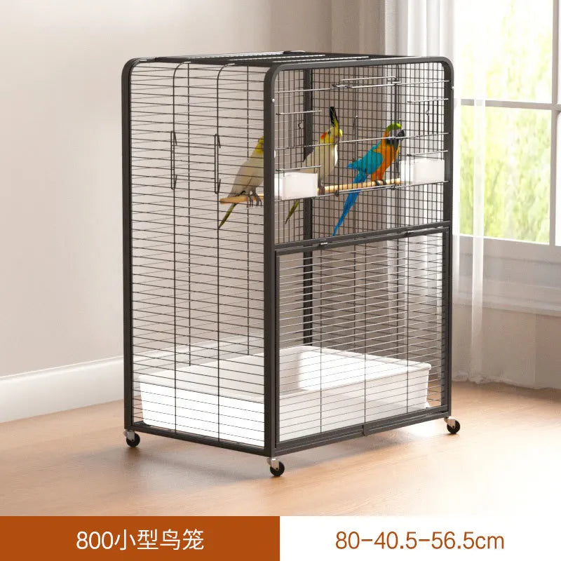 Bird cage Household large tiger parrot luxury villa Large black phoenix special breeding cage Myna embroidered eye bird cage