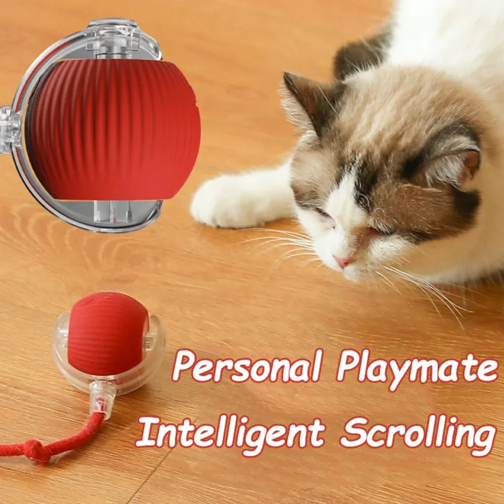 Automatic Rolling Ball Cat Toy Rechargeable Interactive Smart Pet Electric Mouse Imitation Tail for Dog And Cat Training