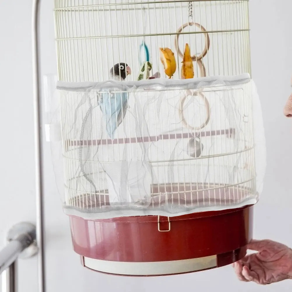 250-66cm Mesh Bird Cage Cover Nylon Dustproof Birdcage Parrot Cage Net Pet Accessories Airy Mesh Parrot Bird Cage Net s/m/l