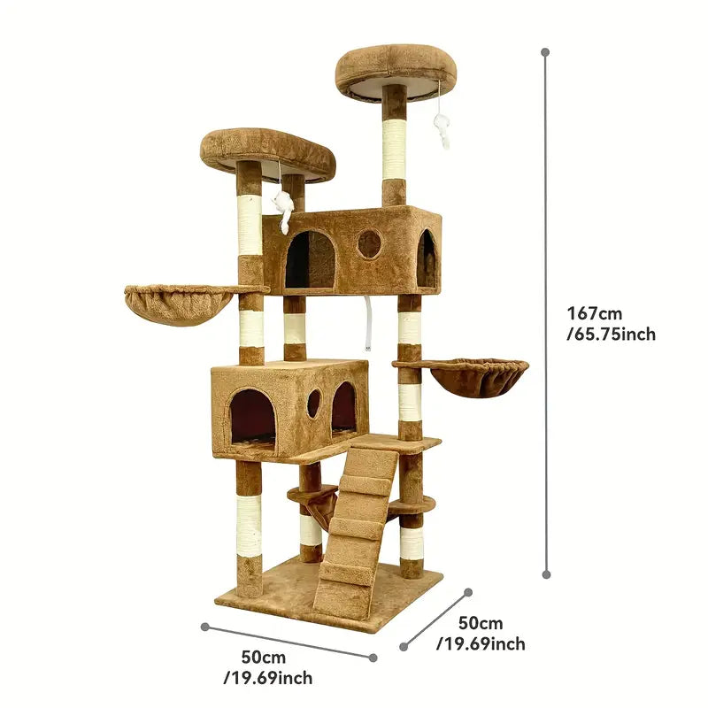 Luxurious Cat Tree Tower - Multi-Level with Hammocks & Dens
