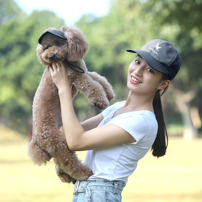 Adjustable Pet Dog Travel Cute Baseball Hat Sun Cap Visor Hat with Ear Holes Outdoor Sport Pet Supplies