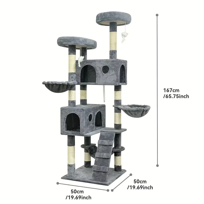 Luxurious Cat Tree Tower - Multi-Level with Hammocks & Dens